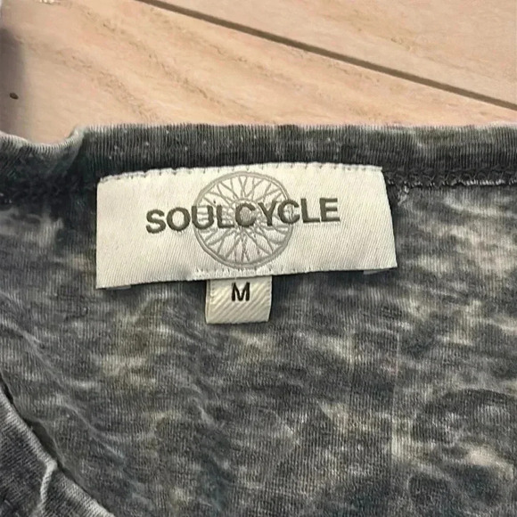 SOULCYCLE grey distressed shirt with pink writing - Picture 3 of 3